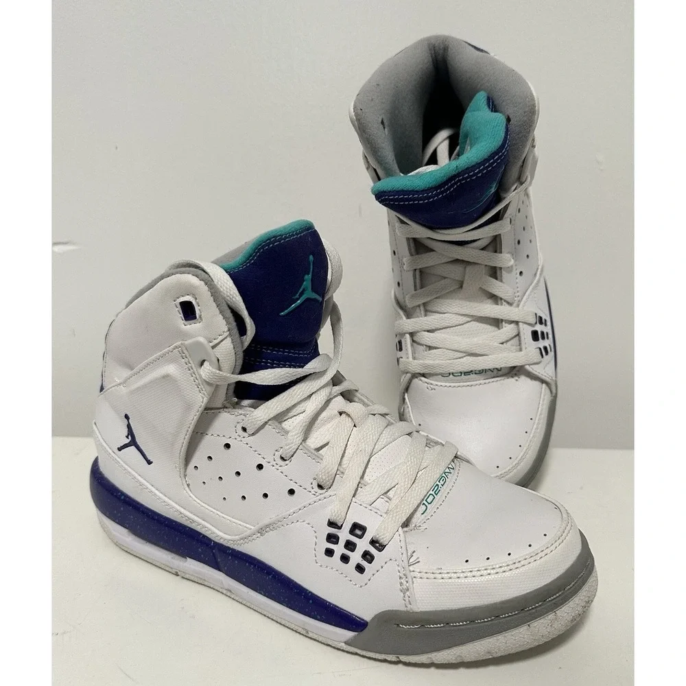 Nike Air Jordan Shoes Kids 6Y SC-1 538699-109 White Grape Basketball Sneakers‎